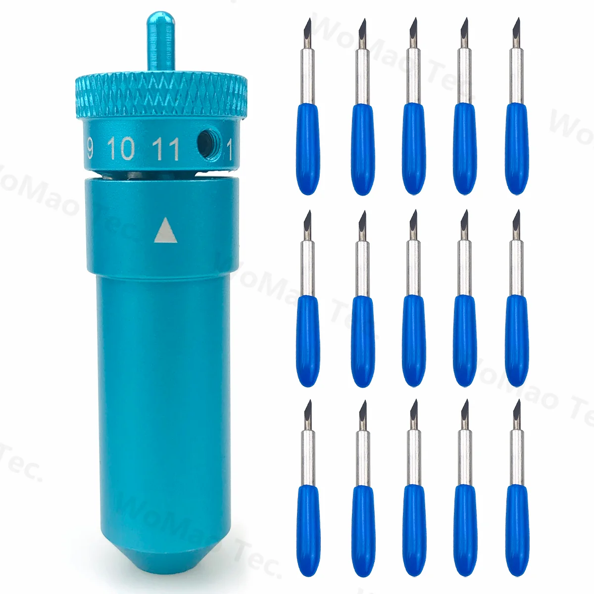 

15pcs 60 Degree Deep Point Blades and 1pc Blade Holder for Graphtec Silhouette Cameo 3 2 1 Portrait 1 2 Smooth