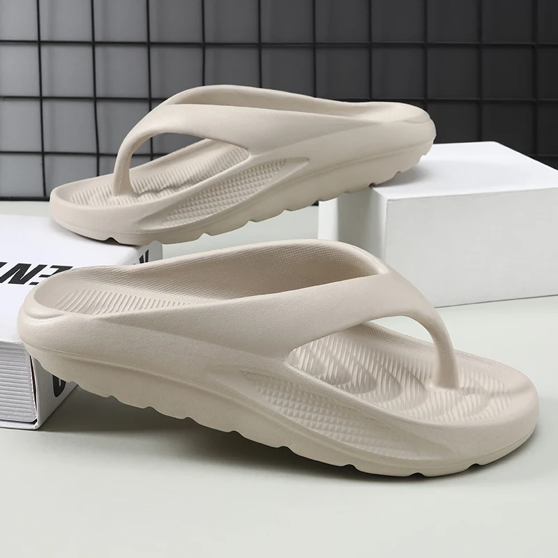 

Мужские летние сандалии, противоскользящие, износостойкие, на плоском каблуке, из материала EVA, однотонные повседневные шлепанцы для пляжной сцены, специальные стринги