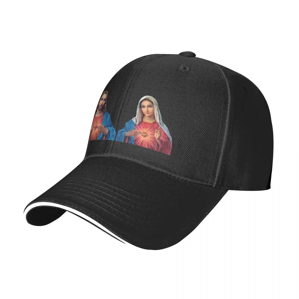 Sacred and Immaculate Hearts (Jesus and Mary) transparent background Baseball Cap Sunscreen Girl Men's