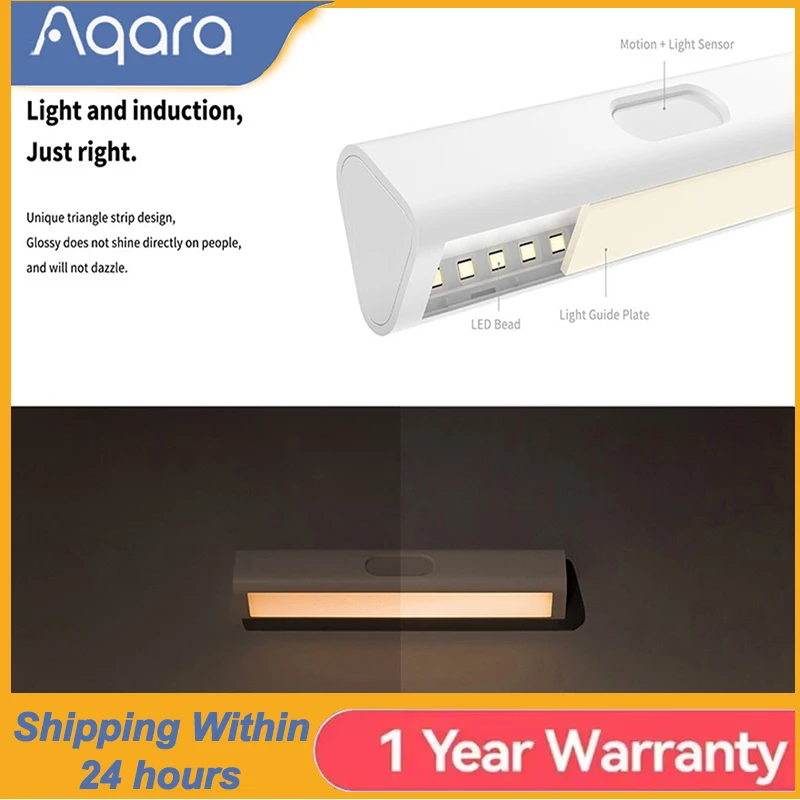 

Original Aqara LED Induction Night Light Magetic Design 2 Level Brightness Human Body Sensor Motion Sensor LED Cabinet Light