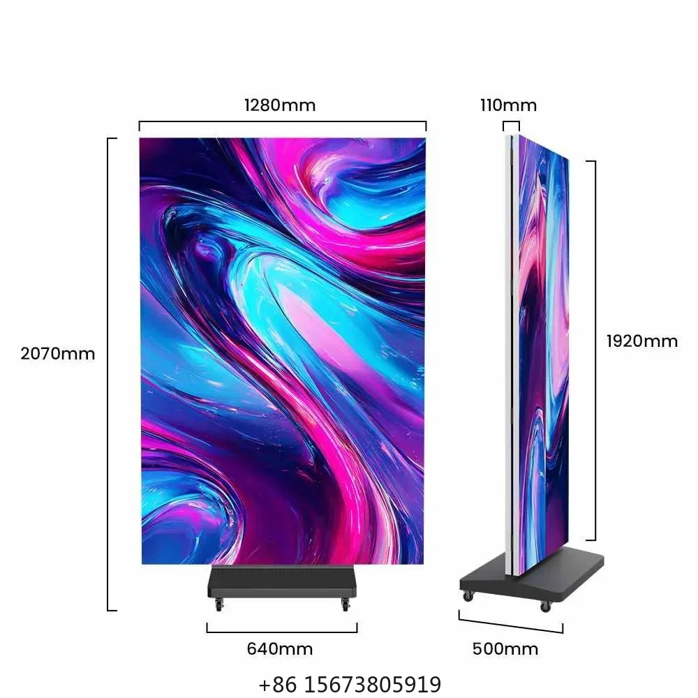 

IP65 Waterproof GOB Protection P2.5 Indoor Led Screen Banner Outdoor Tri Fold Led Poster Foldable
