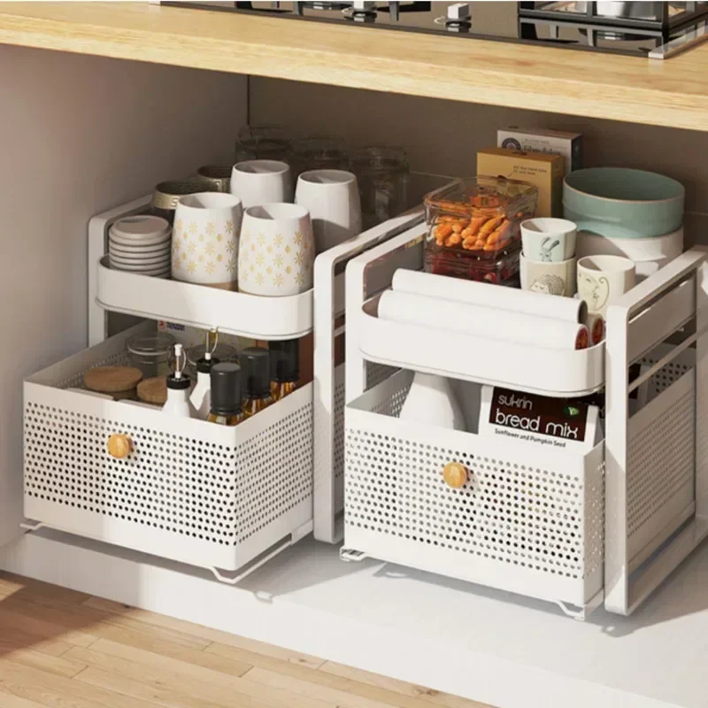 Home Tray Double Spice Rack Drawer Design Dish Drainer Breathable Drainage Home Supplies Removed Using Storage Baskets