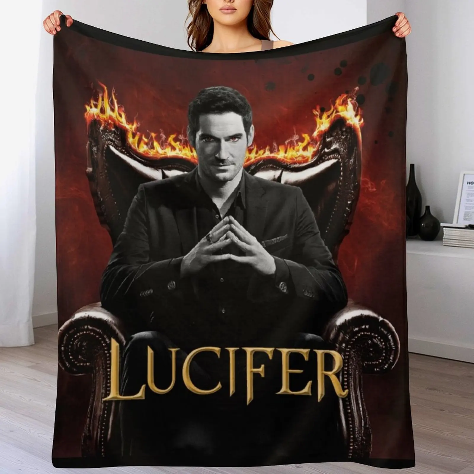 

LUCIFER Throw Blanket Soft Comfort Blanket for Reading Watching TV