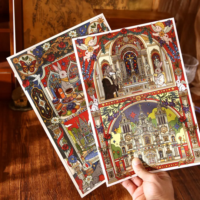 

Наклейки для скрапбукинга в стиле европейских сказок, миниатюрные сцены, кавайные, для рукоделия, больших размеров, для самостоятельного изготовления, для создания забавных композиций