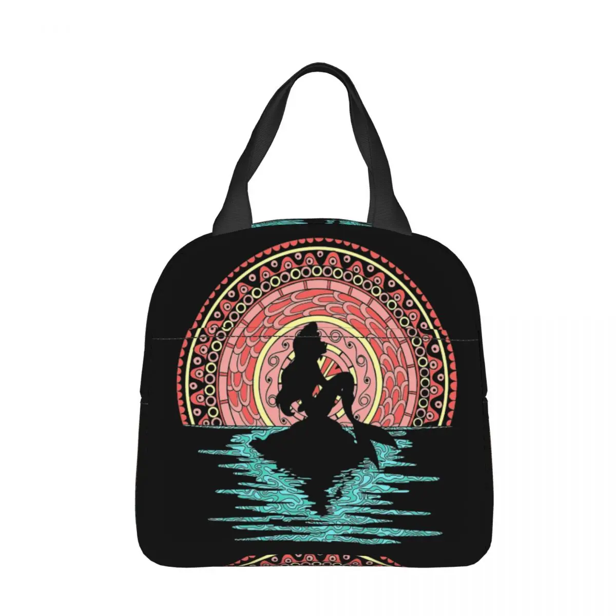 

Geometric Ariel Little Mermaid Insulated Lunch Bag Large Reusable Cooler Bag Tote Lunch Box College Outdoor Food Storage Bags