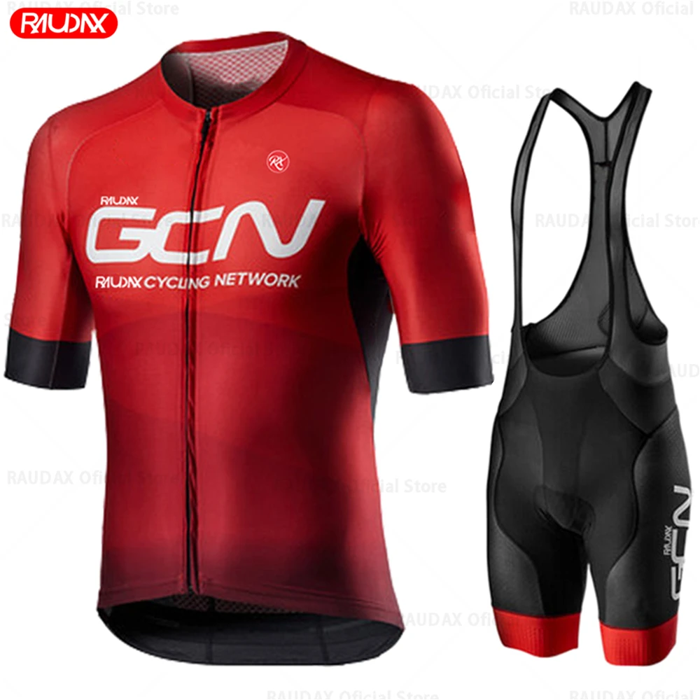 Raudax GCN Youth Cycling Shirts Triathlon Cycling Jersey Set Breathable Summer Cycling Clothing Mountain Bike Riding Clothes