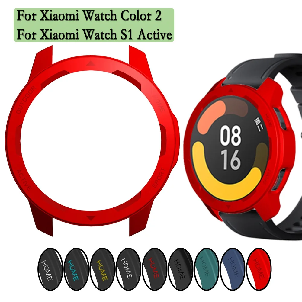 For Xiaomi Watch S1 Active Watch Case Hollow PC Protective Shell For Xiaomi Watch Color 2 Protection Cover Double Colors