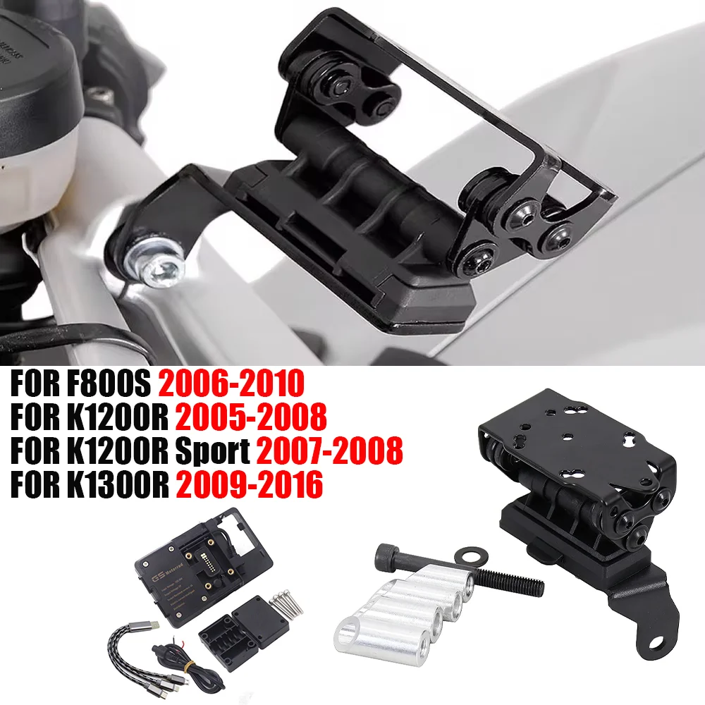 

Phone Navigation Bracket Phone Holder USB Charging Mount Stand FOR BMW F800S F800 F 800 S K 1200 R K1200R Sport K1300R K1300 R