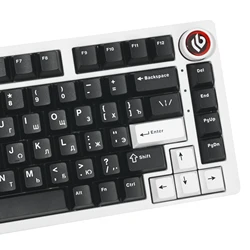 XVX Russian Cherry Keycaps Double Shot PBT Keycaps Black Keycaps with Russian Layout Russian keycaps