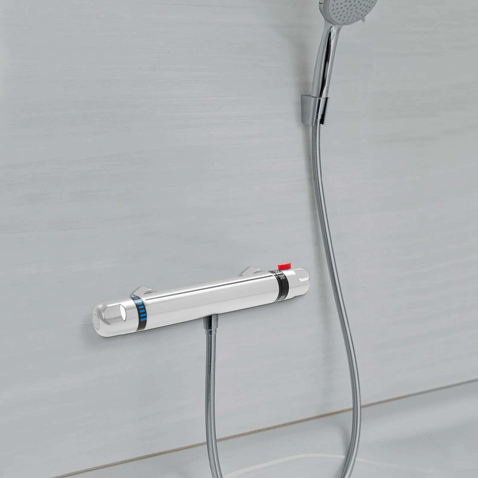 Grifo mezclador de ducha con termostato, termostato de ducha de baño, accesorio de ducha, control preciso de temperatura, 38 ° C Protección de seguridad