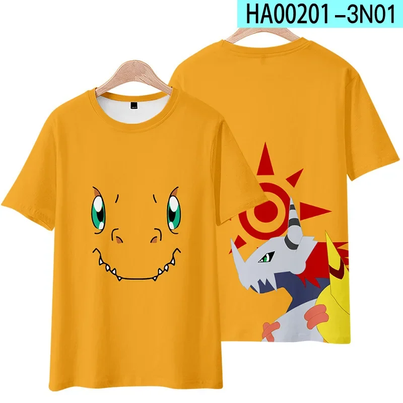 Digimon Adventure 3D Men\'s and Women\'s Animated T-shirt, Cosplay Set for Tailmon, Gomemon, Piyomon, Agumon, Patamon, Gabumon