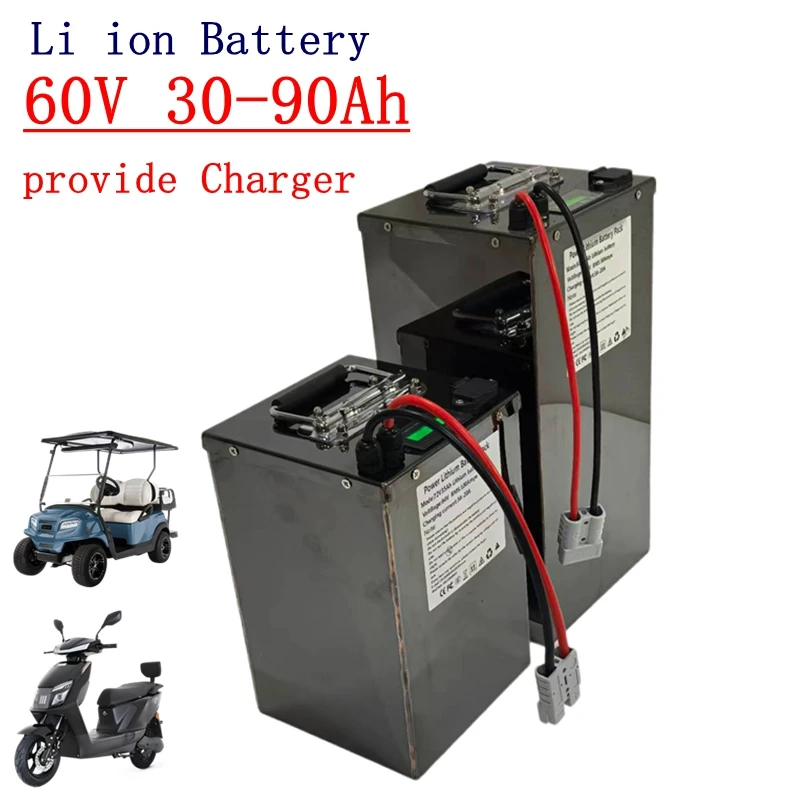 60V 25Ah 35Ah 45Ah 65Ah 75Ah 90Ah Lithium Ion Battery with Bluetooth BMS for 800W 1000W 2000W 3000W Two Wheeler Four Wheeler