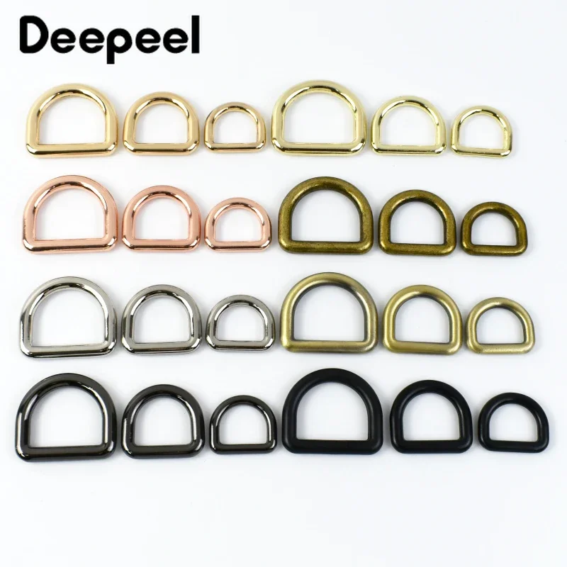 10Pcs Deepeel 10-38mm Metal D Ring Buckles Bag Strap Backpack Straps Belt Webbing Connect Clasp Hooks DIY Hardware Accessories