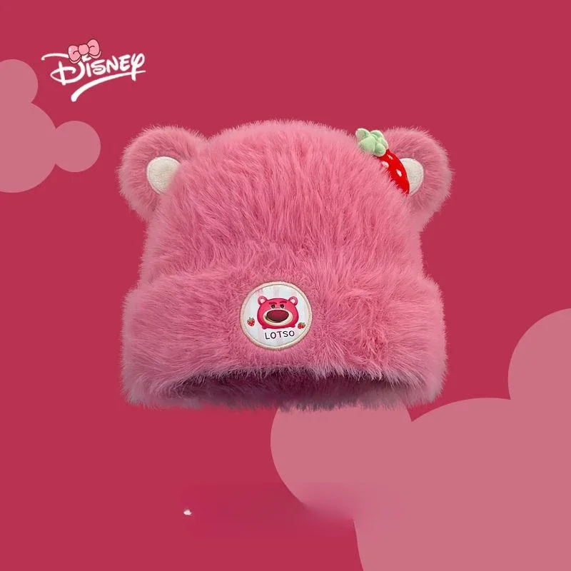 Disney Toy Story Cartoon Lotso Minnie Mickey Cute Autumn and Winter Comfortable and Warm Windproof Plush Hat for Boys and Girls