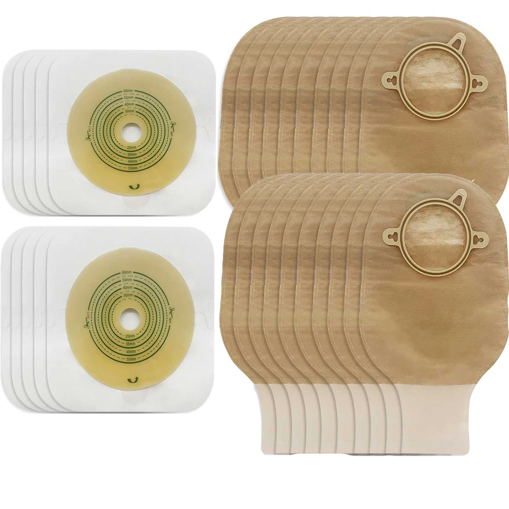 

10 шт. колостомические мешки, дренажные мешочки из двух частей с обручем и эффектом, принадлежности для ухода за стомой для илеостомы