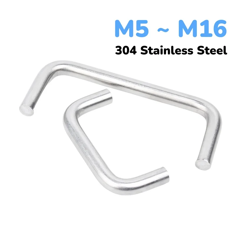 304 Stainless Steel U-shaped Double Handle M5 M6 M8 M10 M12 M14 M16 Solid Wardrobe Door Cabinet Welding Handle