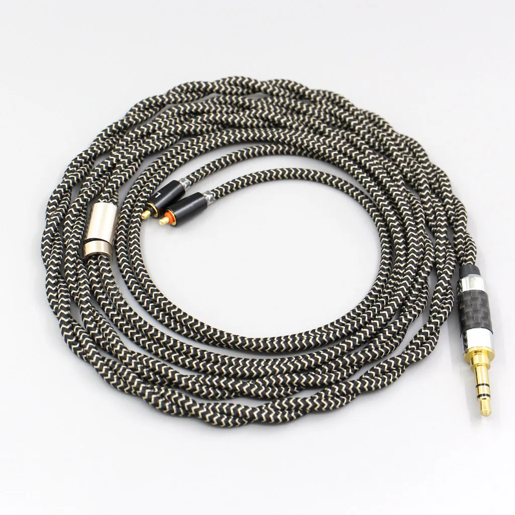 2 núcleo 2.8mm litz ofc fone de ouvido escudo trançado cabo manga para ue ao vivo ue6pro iluminação superbax ipx ln008058