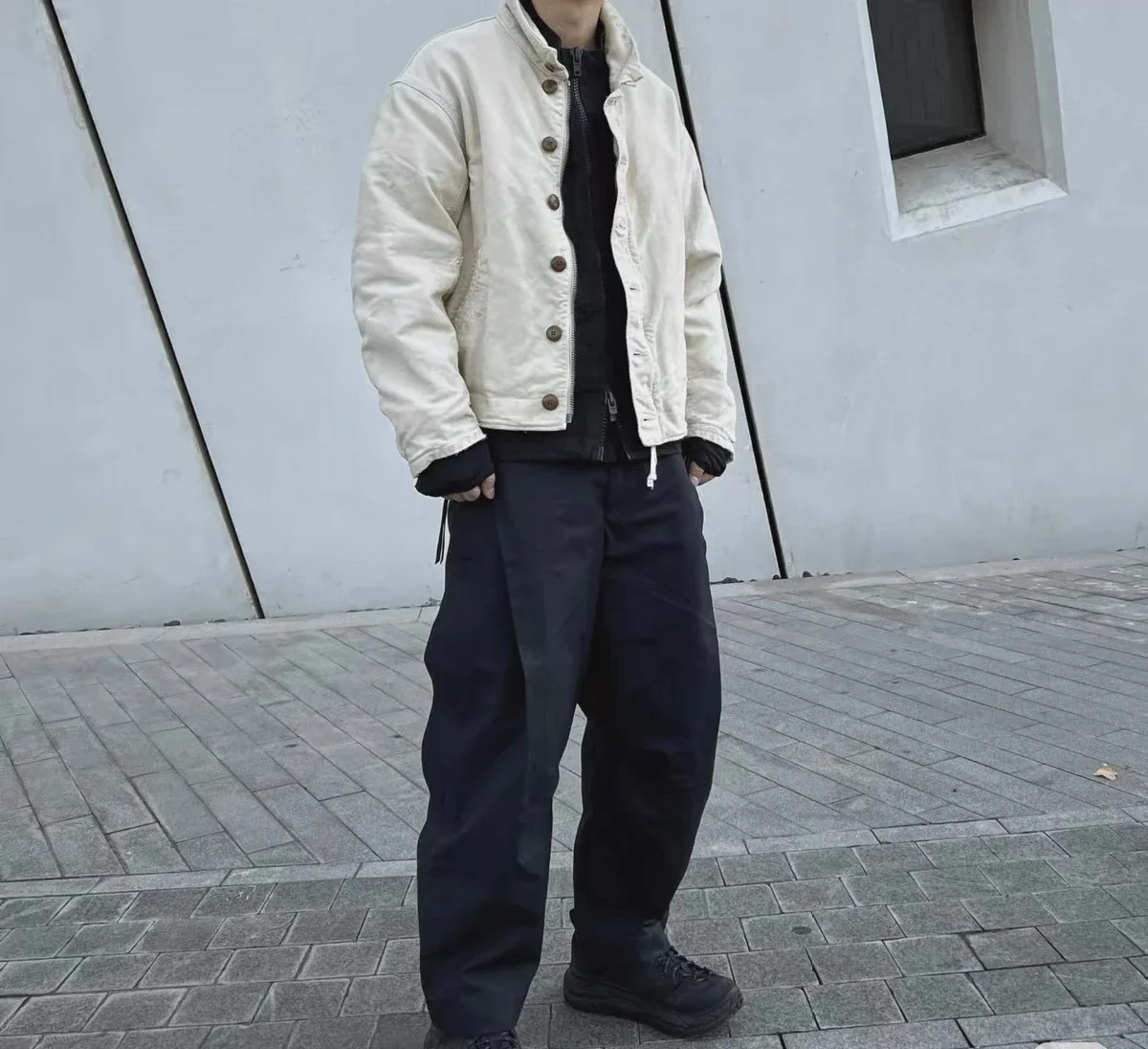 VISVIM WMV PURSER DECK patch vlek gemaakt oud dek colbert