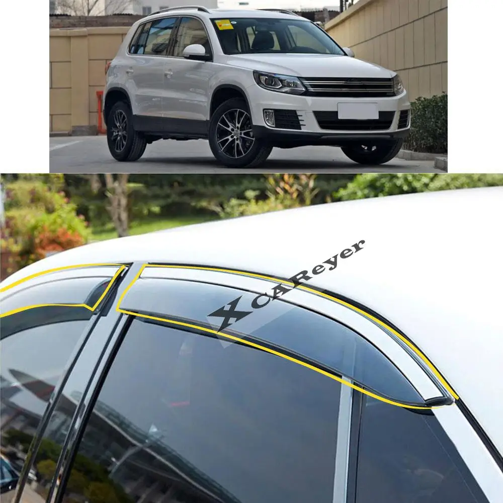 For VW Volkswagen Tiguan 2010 2011 2012 2013 2014 2015 2016 Car Sticker Plastic Window Glass Wind Visor Rain/Sun Guard Vent