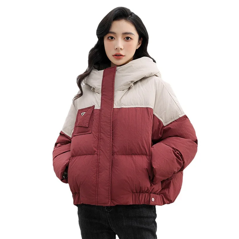 Women's Down Jacket High-end Winter Coat Warm Thick New Korean Short Coats Patchwork White Down Jackets Women Puffer Jacket