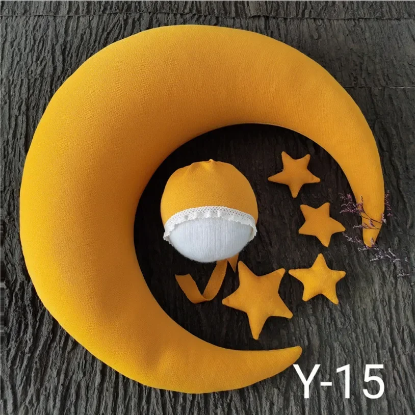 Newborn Photography Props Baby Posing Moon Stars Pillow Square Crescent Pillow Kit Infants Photo Shooting Fotografi Accessories