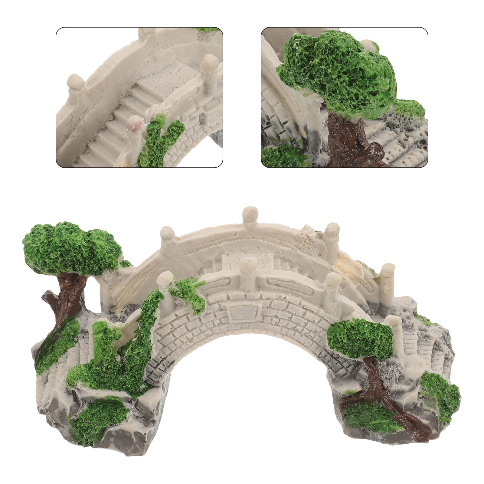 

Vintage Style Resin Miniature Bridge Statue Decor For Aquarium Bonsai Landscaping Garden Yard Indoor Ornament Micro Landscape
