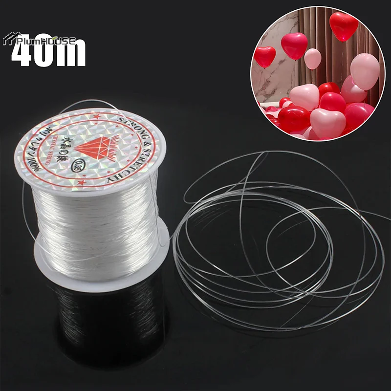 40m Clear Nylon Invisible Thread Fishing Wire Hanging Balloons Wire Jewelry Christmas Garland Thread Birthday Party Decoration