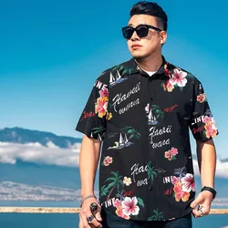 Extra-large size men's summer new Print plus size men's shirts casual loose personality man shirts for men 13XL 12XL