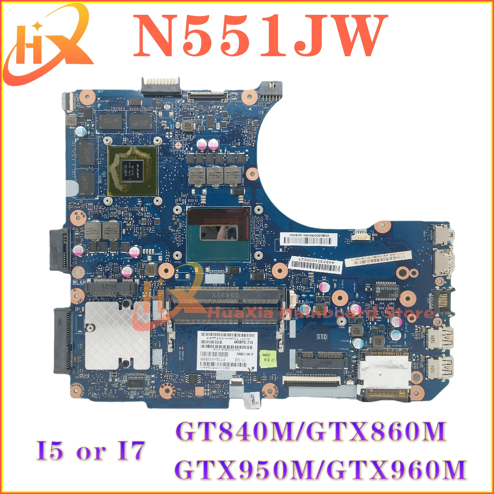 

G58JW Mainboard For ASUS N551JM N551JB N551JQ GL551JK GL551JM GL551J G551JX G551JM N551JK N551JW G551JK Laptop Motherboard i5 i7