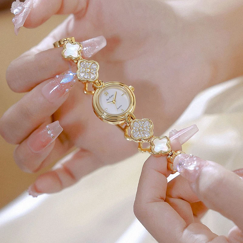 Light Luxury Women's Watches Advanced Temperament Cherry Pink Circular Dial Watches For Woman Natural Colored Shell Lady's Watch