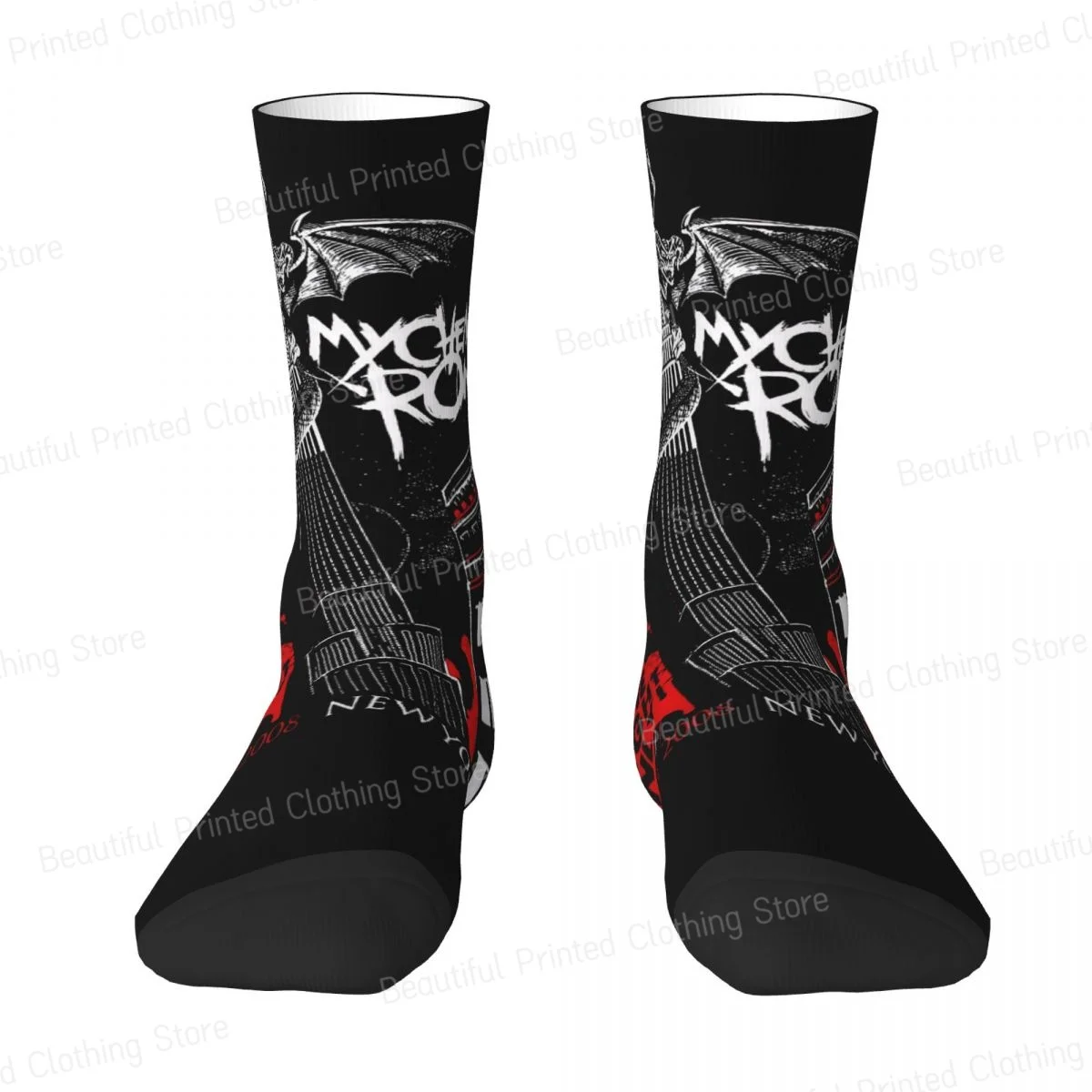 My Chemical Romance Three Cheers For Sweet Revenge Men Women Round neck Socks Windproof Novelty Four Seasons Stockings Gift