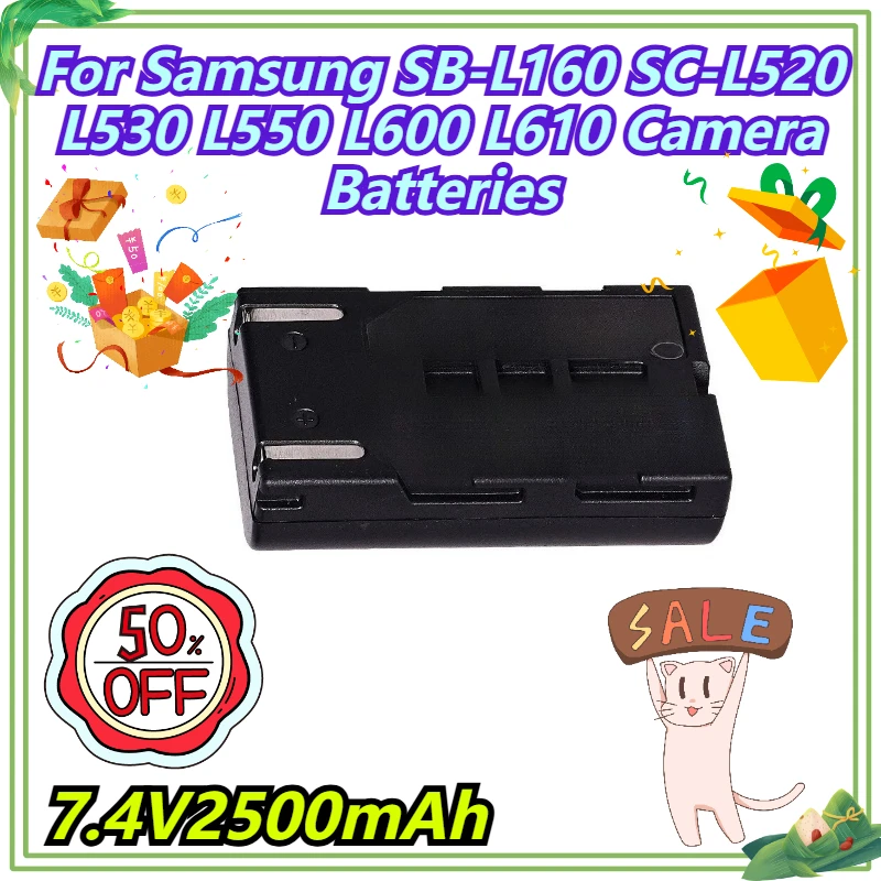 

7.4V2500mAh For Samsung SB-L160 SC-L520 L530 L550 L600 L610 Camera Batteries