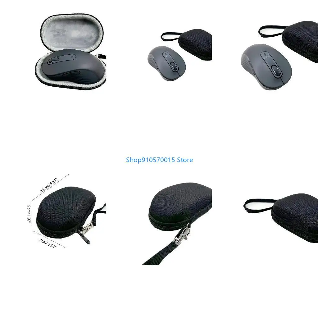 B95C Portable Hard for Case for Signature M650L Wireless Mouse Carrying Storage Bag Gray Lining for Travel Home Office
