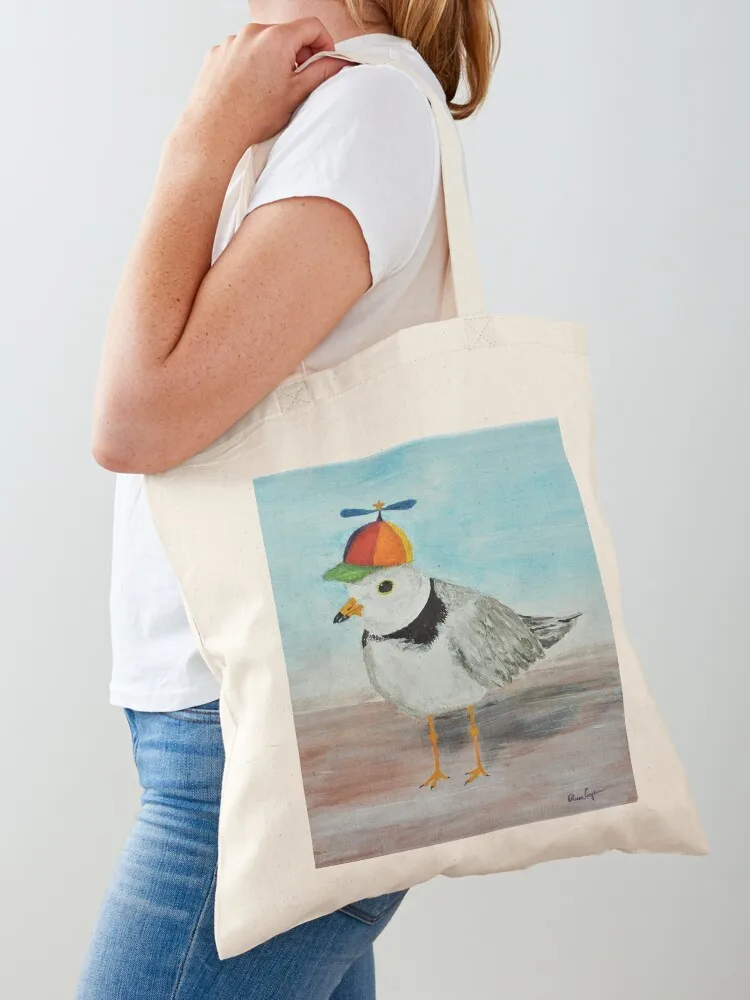 

Birds with Hats: Propeller Piping Plover Tote Bag shopping trolley bag Women's bags personalized tote canvas tote bag