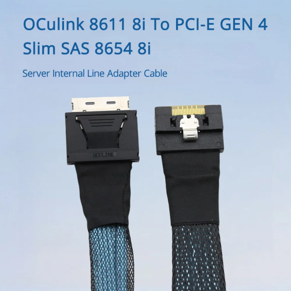 

OCulink 8611 8i To PCI-E GEN 4 Slim SAS 8654 8i Server Internal Line Adapter Cable Length Optional 0.5M 1M
