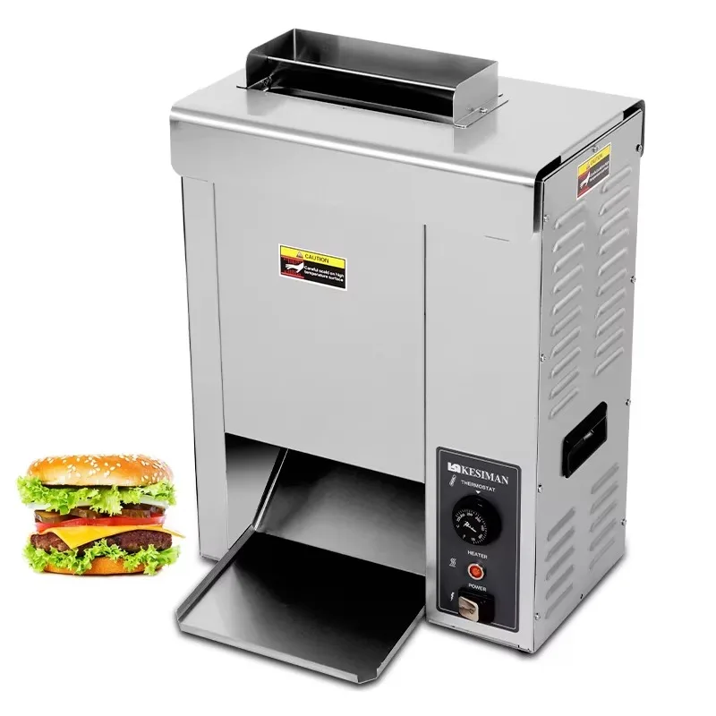 Commercial Automatic Conveyor Bun Toaster Hamburger Bun Heating Machine for Bagel Sandwich Shop