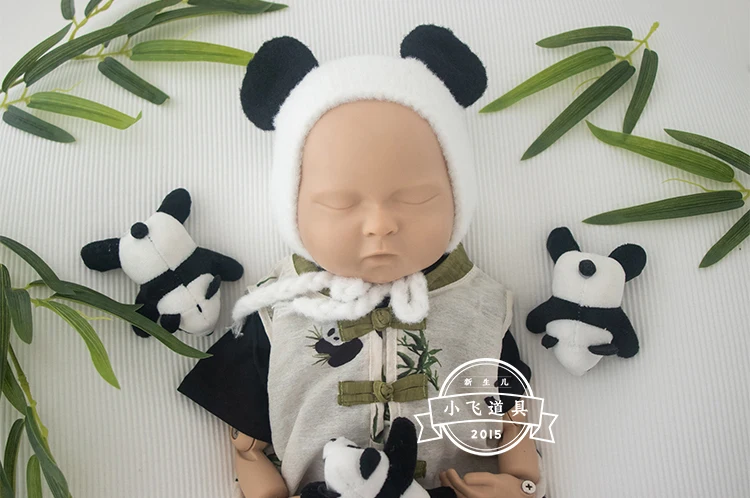 Baby jumpsuit summer thin bamboo leaf panda baby clothes pure cotton sleeveless hoodie crawling clothes newborn bag fart 신생아