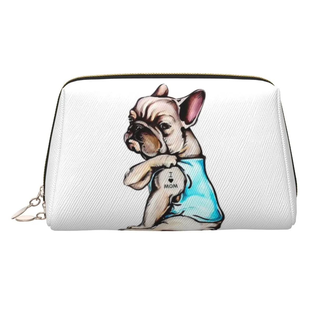 

Французский бульдог, женская косметичка с животными, дорожный органайзер для макияжа, сумка для хранения туалетных принадлежностей, Dopp Kit Box