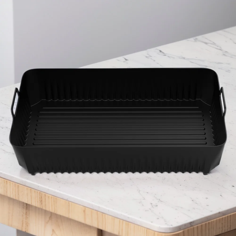 Baking Tray Basket Insert Food Safe Rectangular Air Fryer Silicone Liners Air Fryer Basket Accessories for Ninja Air Fryer AF500