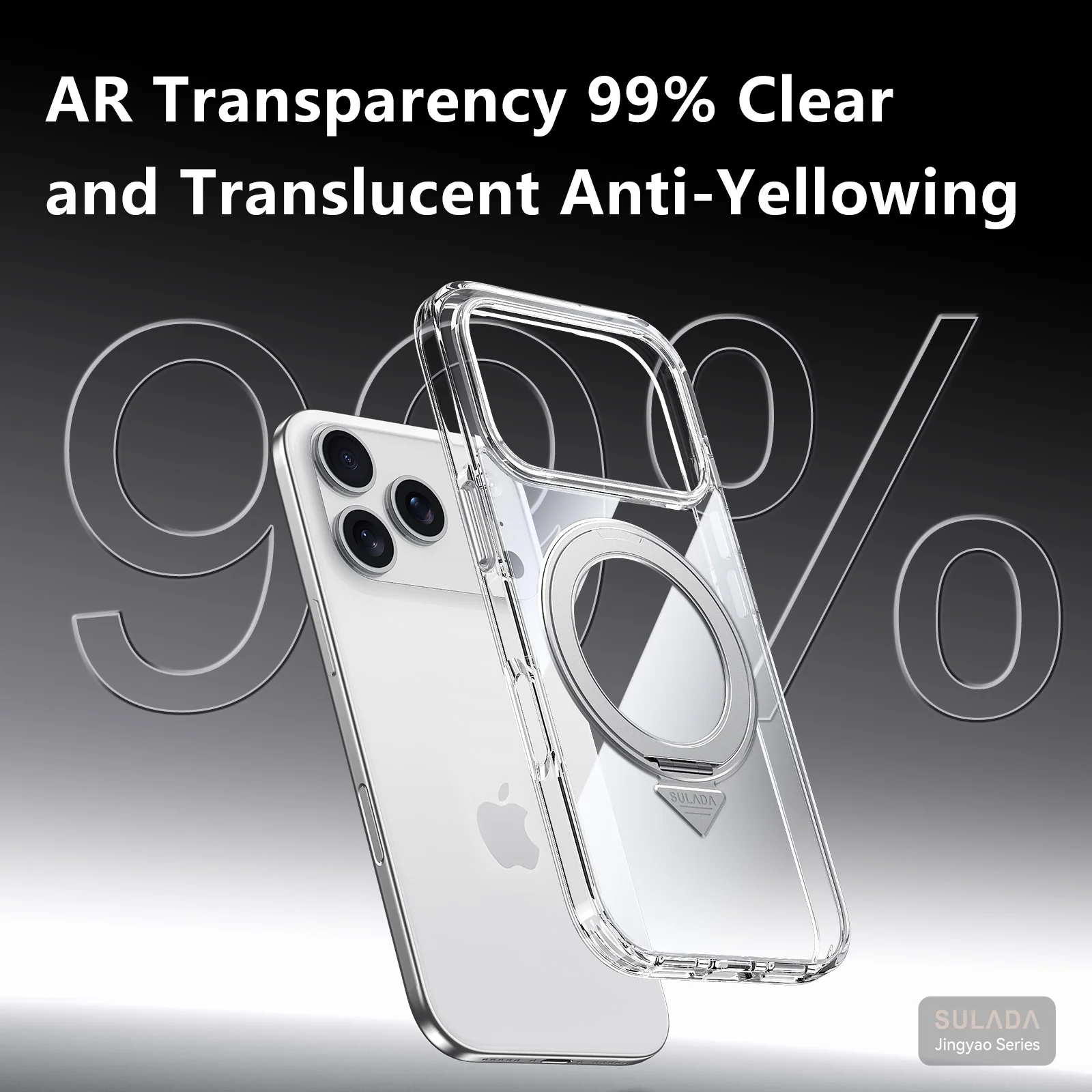 

Чехол SULADA с кристаллическим блеском и магнитной подставкой, противоударный мягкий край для iPhone 17 Pro Max 17 Pro, прозрачный чехол для телефона