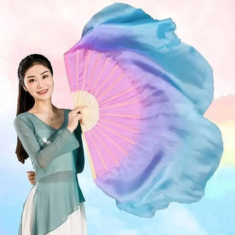 Chinese Traditional Long Silk Hand Fan Performance Fans Belly Dance Fan Costume Accessory