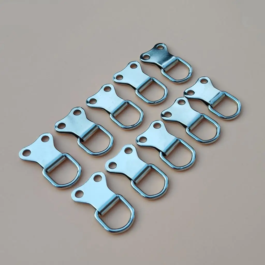 10pcs Heavy Duty D Ring Picture Hangers Double Hole Photo Frame Hanging Hook