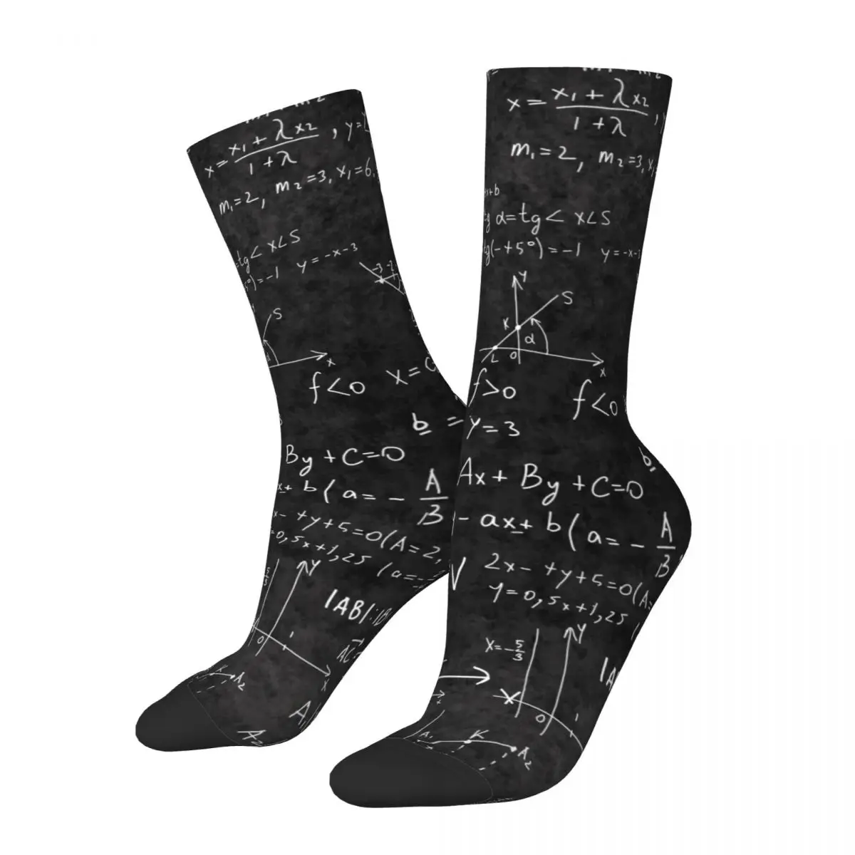 Funny Crazy Sock for Men Mathematical Operations Hip Hop Harajuku Math Seamless Pattern Printed Boys Crew Sock Casual Gift