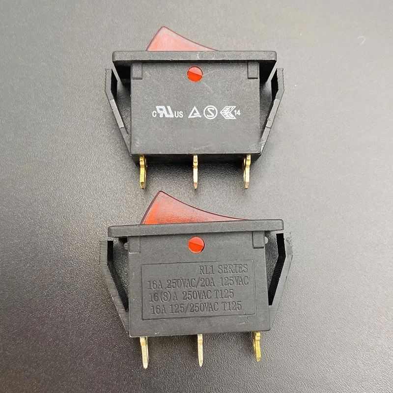 RL1 SERIES ship type power switch with light 3 pin 2 speed 16A250V high current warping button 32*14mm