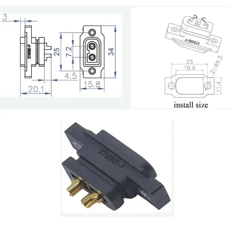 30A XT60NE Male Female Connector XT60 Lithium Battery Charging Plug Socket Wire Fixed Female Head Welded Type New Energy Plug