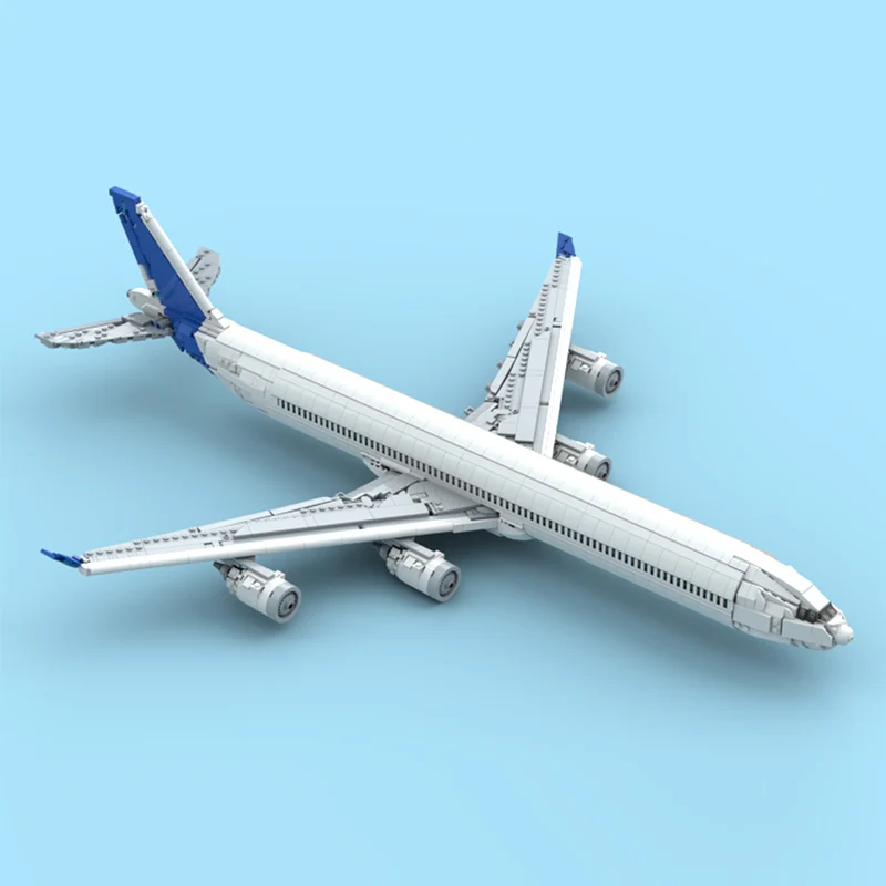 A340-600 Factory Livery Civil Airliner Model MOC Building Bricks War Equipment Modular Technology Gift Holiday Children Toy Suit