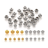 2mm 3mm-10mm Stainless Steel Beads for Jewelry Making Loose Spacer Beads Ball Hole 1.2-5mm for Bracelets Jewelry Components DIY
