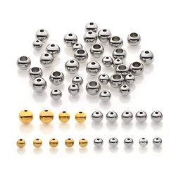 Perline in acciaio inossidabile da 2mm 3mm-10mm per la creazione di gioielli perline distanziatrici allentate foro a sfera 1.2-5mm per bracciali componenti di gioielli fai da te