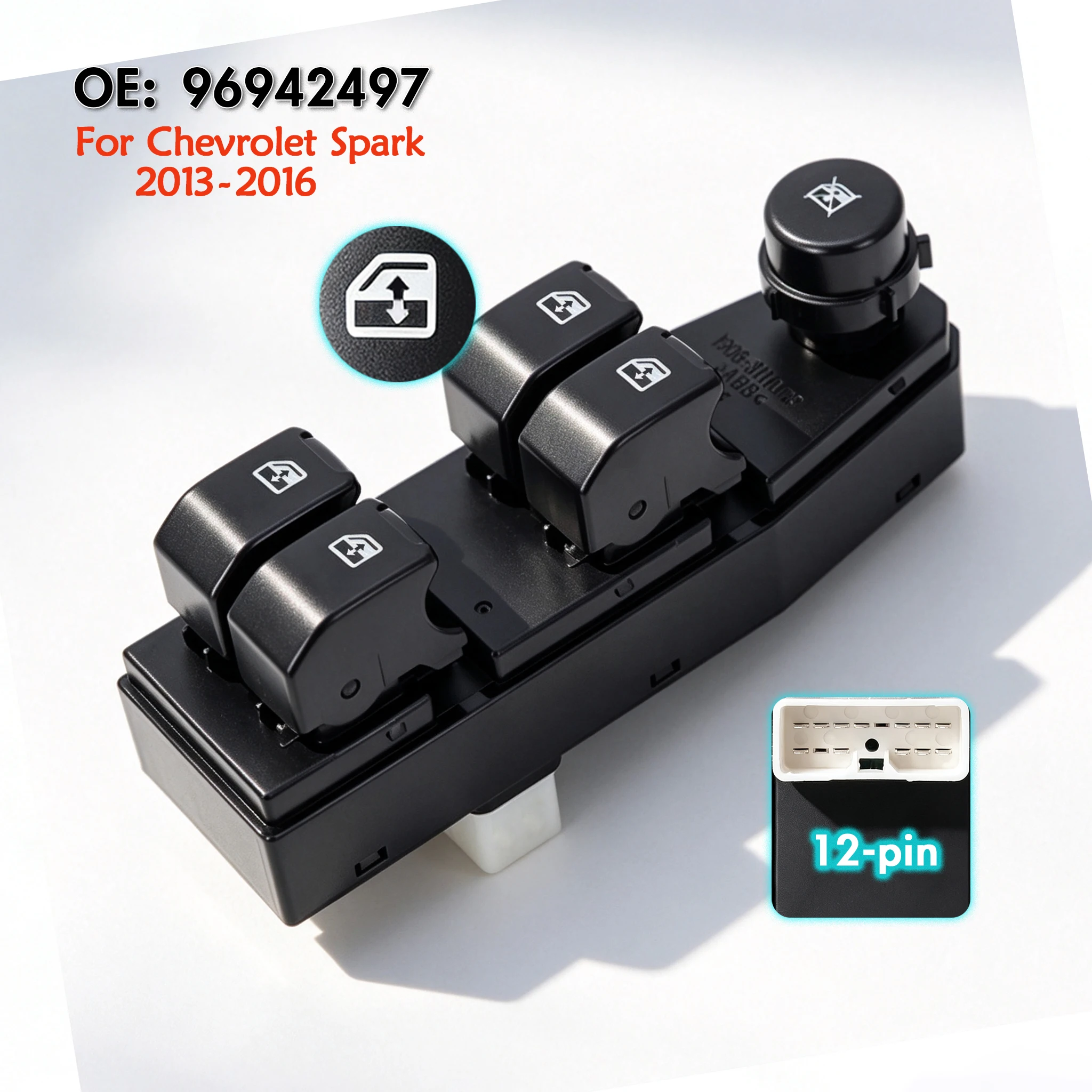 96942497 For Chevrolet Spark 2013-2016,Front Left Driver Side Electric Master Power Window Switch Glass Lifter Control Button