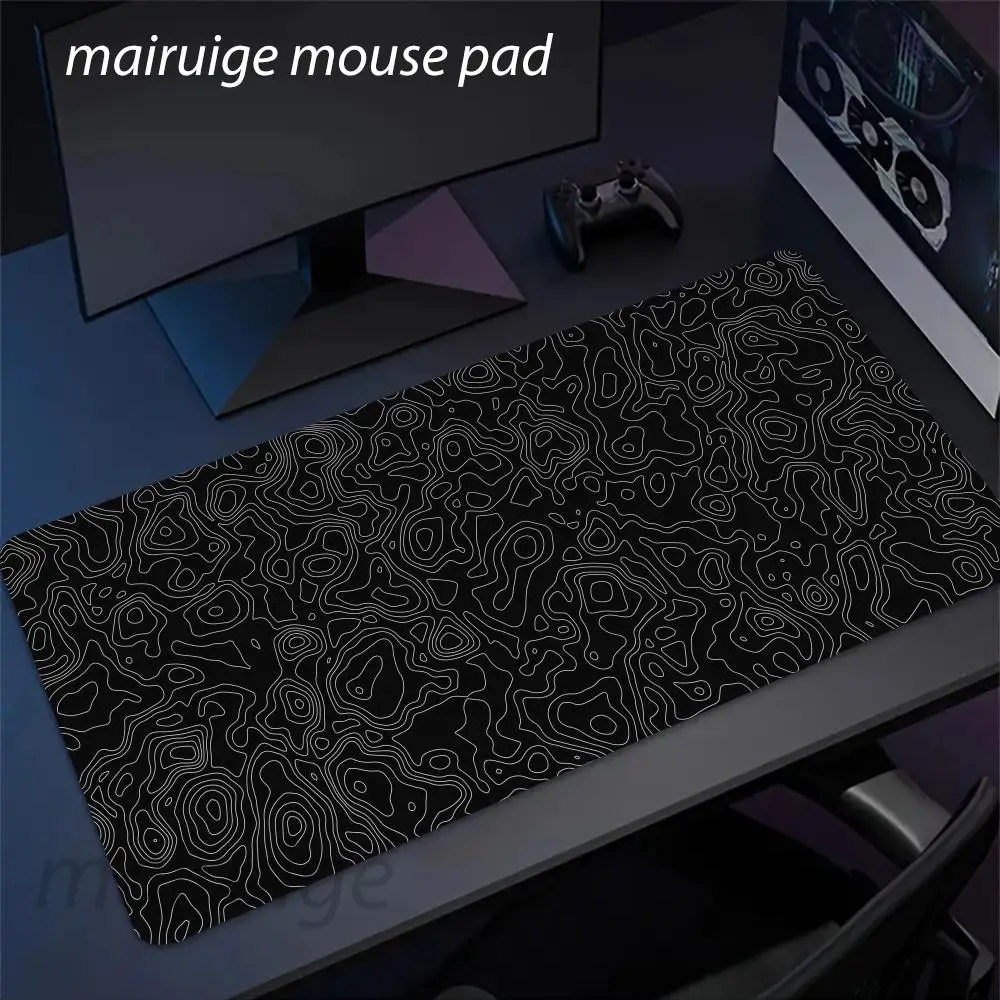 Black Lines Texture Mouse Pad Large Computer Office Game Table Mat XXL Rubber Anti-slip Gaming Keyboard Mousepads Long Desk Pads